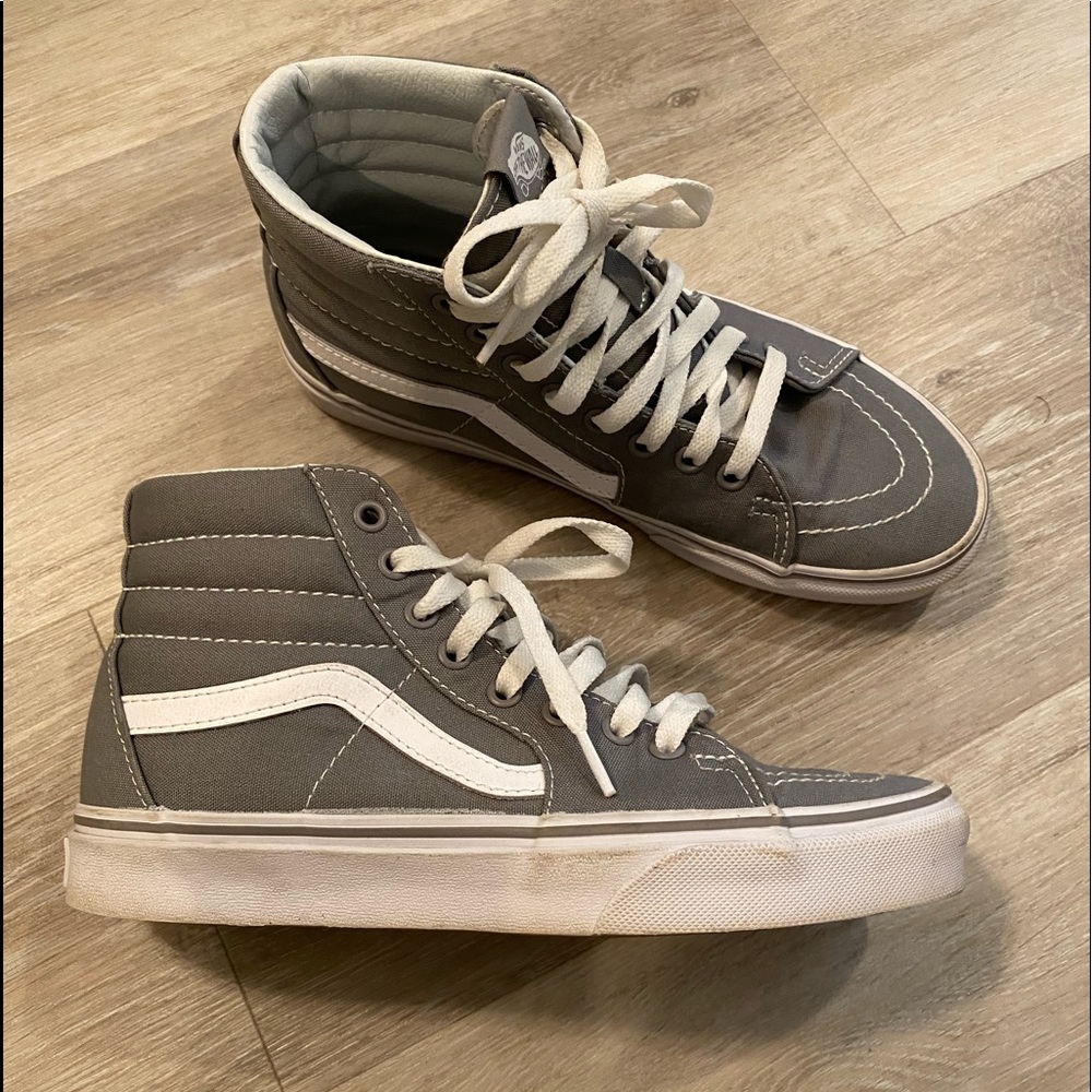 gray high top vans